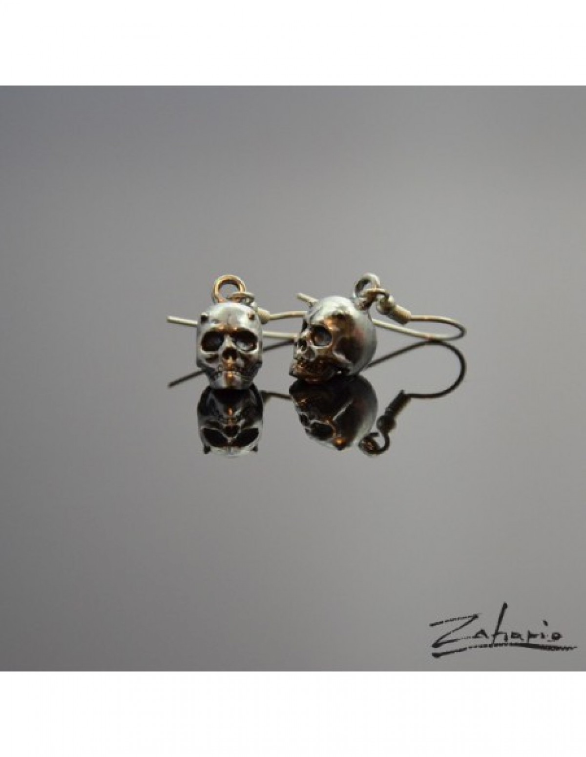 Kolczyki czaszki rogate srebro Zahario